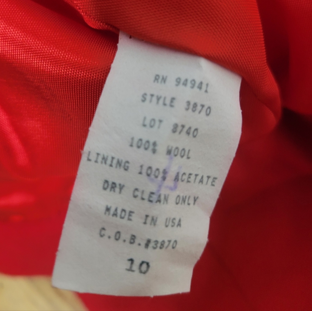 Women's Bridgewater Classic 100% Wool Long Sleeve Cropped Red Jacket Size10 - Picture 9 of 11